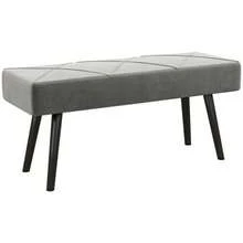 Upholstered Bench, Velvet Look, Seat, Bed Bench, Entryway Bench, X Pattern, Up To 120 Kg, Grey, 100 X 36 X 45 Cm, For Bedroom - Grey - View 9