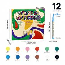 12/24/26/48/60/80/120/168色涂鸦笔，丙烯马克笔，笔尖灵活，混合色套装，防水可叠色，适用于DIY涂鸦绘画，也适用于岩石绘画、书法、剪贴簿、手写、卡片制作、黑色卡纸、石头绘画、圣诞装饰、木材、塑料、画布等材质，精美礼盒包装，特别适合作为男孩/女孩学生礼物、返校礼物和教师奖励。 - 套裝 - 查看 17