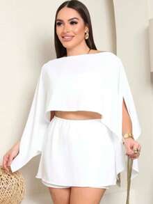 Women's 3-Piece Set, Blouse, Skort And Top In Duna Casual - White - View 3