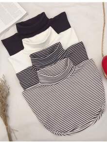 4pcs/2pcs/1pc Solid Color Thick High Elasticity Mock Neck, Square Neck, Unisex, Multi-Layer Decorative Collar, Warm And Windproof, Suitable For Daily Wear, Business Travel And Tourism - Multicolor - View 12