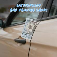60张停车恶作剧卡片，上面写着“你停车像个傻瓜”，远看像100美元钞票——搞笑停车违规恶作剧卡片，可贴在雨刮器下（3.5 x 2英寸），6种款式，每种10张。 - 彩色 - 查看 7