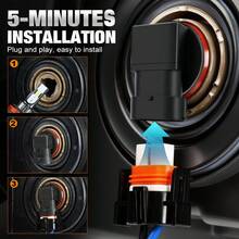 TOAUTO 2pcs H11 H7 9005 HB3 9006 HB4 Car CSP LED Fog Headlight Bulbs 6000K White Auto Fog Lamp Day Running Light - A - View 5