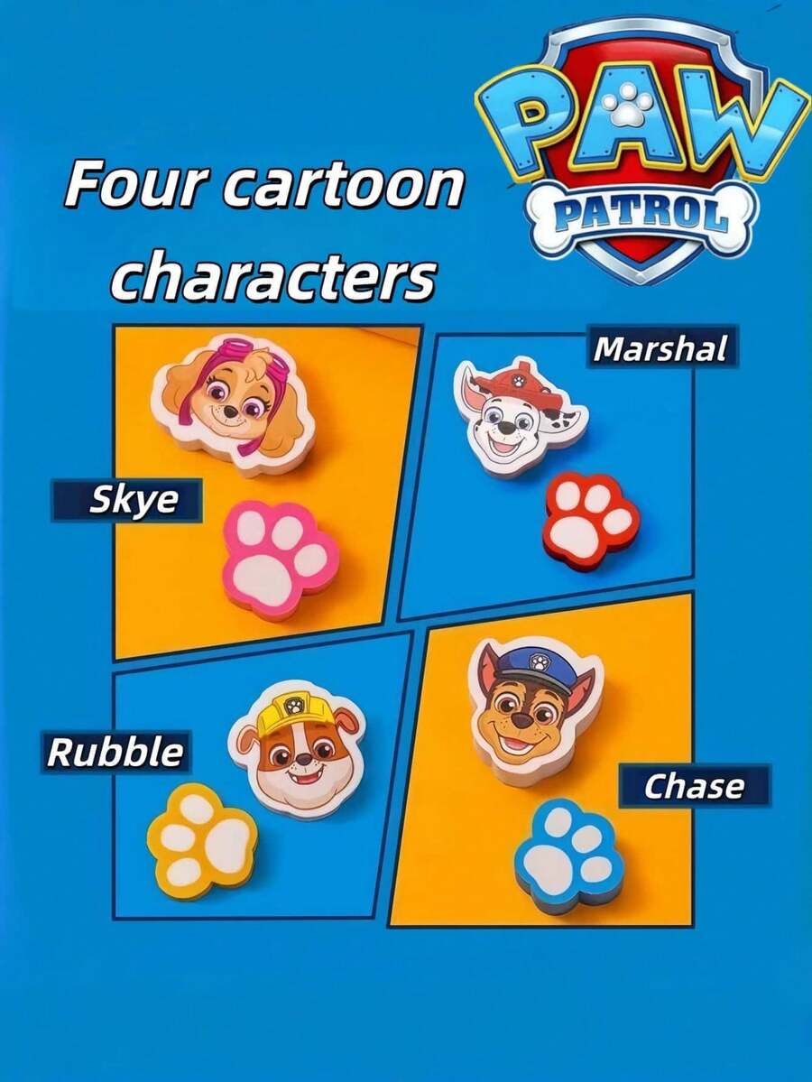 Paw Patrol 汪汪队立大功卡通橡皮擦，独立包装，球形，适用于扭蛋机。包含毛毛、阿奇、灰灰、路马、天天、珠珠、追踪犬、塔克、艾拉、雷克斯、野猫、自由等角色。汪汪队橡皮擦，适合作为生日礼物和奖品。 - 彩色 - 查看 1
