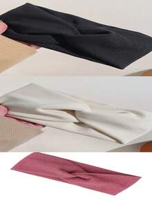 1PC/2PCS/3PCS/Women's Thick Winter Headband - Soft Solid Color Hair Accessory, Elegant Bohemian Style Loose Headband, Suitable For Cold Weather, Christmas, Thanksgiving, And Holiday Gifts Multi Functional Headband, Winter Headband, Women's Winter Warm Headband, Soft Headband, Elastic Headband, Women's Elastic Headband (Due To Lighting Reasons, There May Be Some Color Difference In Photos Taken) - Multicolor - View 19