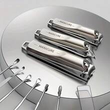 5pcs Professional Manicure & Pedicure Set, Includes Nail Clipper, Nail File, Ear Pick, With Portable Storage Box, Practical Gift Set (Suitable For Men, Women, Elderly), Home Beauty Care Kit, Travel-Friendly Box, Fashionable Design - View 6