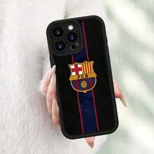 FC Barcelona Pattern Phone Case, For 17 16 15 14 13 12 11 XS XR X 7 8 Plus Pro Max Soft Silicone Back Cover Camera Protection - 黑色 - 查看 3