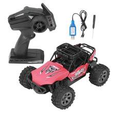 Coche de escalada todoterreno con control remoto inalámbrico de aleación de aluminio de cuatro vías 2.4G para niños, escala 1:18, recargable por USB, rojo (control remoto enviado sin batería) (coche enviado con batería incorporada). - Tipo de Enchufe A USA (110-127V) - Ver 9