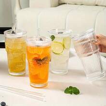 Trinkgläser - 4 Tassen + 4 Deckel + 4 Strohhalme - Übersicht 5