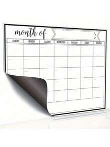 Lịch để tủ lạnh từ tính có thể xóa được, kế hoạch tháng và bảng trắng ghi thực đơn hôm nay dùng cho nhà bếp, văn phòng, tủ lạnh. - Lịch trình hàng tuần một trang đen trắng - Xem 5