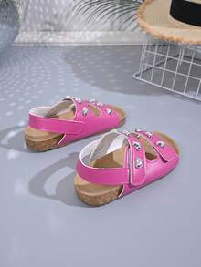 儿童凉鞋、夏季女童凉鞋、男童罗马凉鞋、儿童沙滩鞋、婴儿鞋 - 玫紅色 - 查看 5