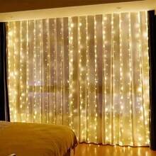 USB Powered LED Remote Control Curtain Lights, 8 Modes, Fairy Lights Suitable For Christmas, Valentine's Day, Halloween, Ramadan, Birthday, Bedroom, Gifts, Holiday Parties, New Year, Atmosphere Decoration Lighting - USB Curtain Light - View 8
