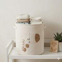 1pc Cartoon Pattern Diaper Paper Diaper Basket, Large Capacity Laundry Basket, Diaper Paper Diaper Storage Basket - Multicolor - View 5