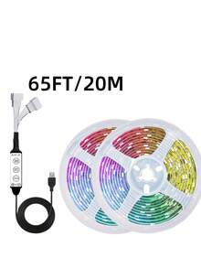 NBBUFF 3ft-100ft LED Strip Lights, TV LED Backlighting USB Powered, Adjustable Color & Brightness, Button Control, Plug And Play, Easy Installation, Decorative Night Light, Suitable For Home, Bedroom, Living Room, Holiday, Kitchen, Ceiling, Desk And More - 3Key Button Controll(No App) - View 12