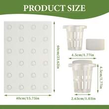 1 Set Hydroponic Germination Kit 24 Pcs Hydroponic Net Pots 24 Pcs Hydroponic Sponge And 1 Pc Hydroponic Planting Board For Soilless Cultivation Garden And Transplanting Plastic Flower Starter Pots Herbs Hydroponic Growing System - A - View 2