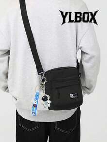 Men's Canvas Contrast Color Mini Crossbody Bag, With Pendant, Shoulder Bag, Can Hold Phone, Passport, Credit Cards, Ideal For Travel, School, Concerts, Festivals, Sports Events. Large Capacity Multi-Functional Crossbody Bag For College Students, Essential For Vacation Travel, Also Suitable As Men's Camping Crossbody Bag, Back To School Bag, Spring Break Bag, Crossbody Bag, Stationery Wallet, Shoulder Bag, Side Bag, Mini Bag, Phone Bag, Canvas Tote, Camera Bag, Etc. - Multicolor - View 1