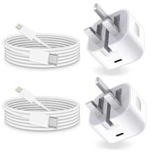 快速充電 純色 1-2 組 20W 快充充電器 英規插頭適配器 + 3.3FT/100cm USB-C 轉 Lightning 充電線，相容 14 13 12 Pro Max Plus 便攜充電套組 壁式充電器，高速旅行 PD 電源適配器 - 英規插(220-240V) - 查看 11