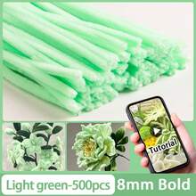 100/200/300/500支装加厚多色毛毡清洁棒 - 12英寸 x 8毫米超高密度管状清洁棒，适用于DIY花卉装饰、家居装饰和手工制作 - 單色扭扭棒 - 查看 45