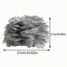 手工波西米亚羽毛灯罩 - 高品质羽毛，无需用电，现代简约设计，适用于卧室、婚礼和家居装饰，艺术灯罩，浪漫卧室装饰，独特照明，卧室装饰灯罩 - 羽毛燈罩 - 查看 13