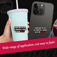 惊声尖叫主题“请别杀我”乙烯基贴纸 - 卡通汽车贴花，自粘式，可重复使用，左侧汽车装饰，耐用塑料表面，非常适合万圣节和主题派对，万圣节汽车装饰 - 光膜 - 查看 3