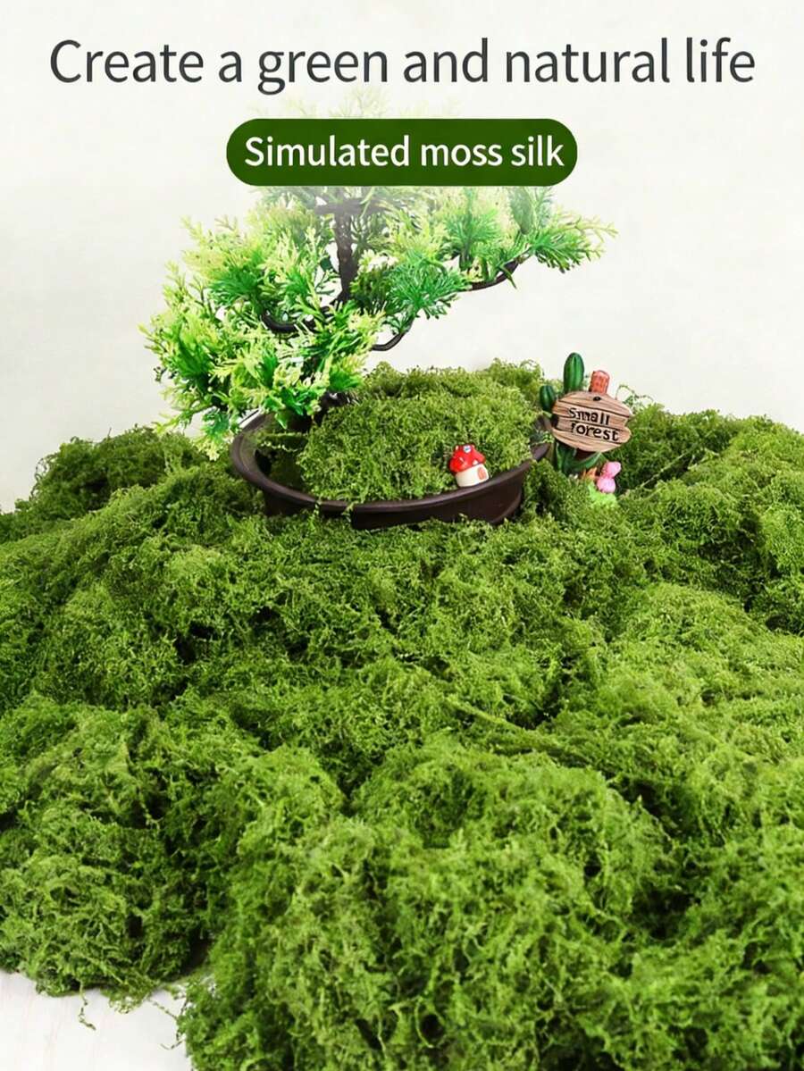 1包100克人造苔藓,仿真苔藓,适用于家居装饰、微缩景观、草坪微景观、盆栽植物和景观装饰,也适用于情人节、婚礼、生日派对装饰。 - 仿真苔蘚 - 查看 1