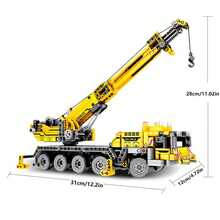 600pcs City Series Mechanical Crane Building Blocks Set, Yellow Engineering Crane Model, Movable, Rotatable, Lifting, Suitable As Birthday, Christmas Or Halloween Gift For Collectors - Vehicle Building Blocks - View 5