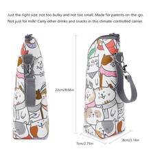 1pc Baby Bottle Insulation Bag, Suitable For Outdoor Travel And Daily Use - Red and White - View 5