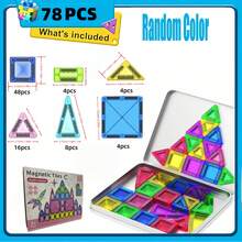 4-8 Years Old Kids Magnetic Building Blocks, 40pcs Mini Magnetic Tiles, Magnetic Tiles Travel Set With Storage Tin Box, Educational Toys Birthday Gift For Toddlers, Boys & Girls 3+ Years Old, Random Color - Multicolor - View 13
