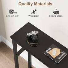 Mesa de Sofá Delgada 5.9 Pulgadas - Consola Estrecha de 2 Niveles con Estante Ajustable, para Sala, Entrada, Pasillo y Vestíbulo - Negro - Ver 4