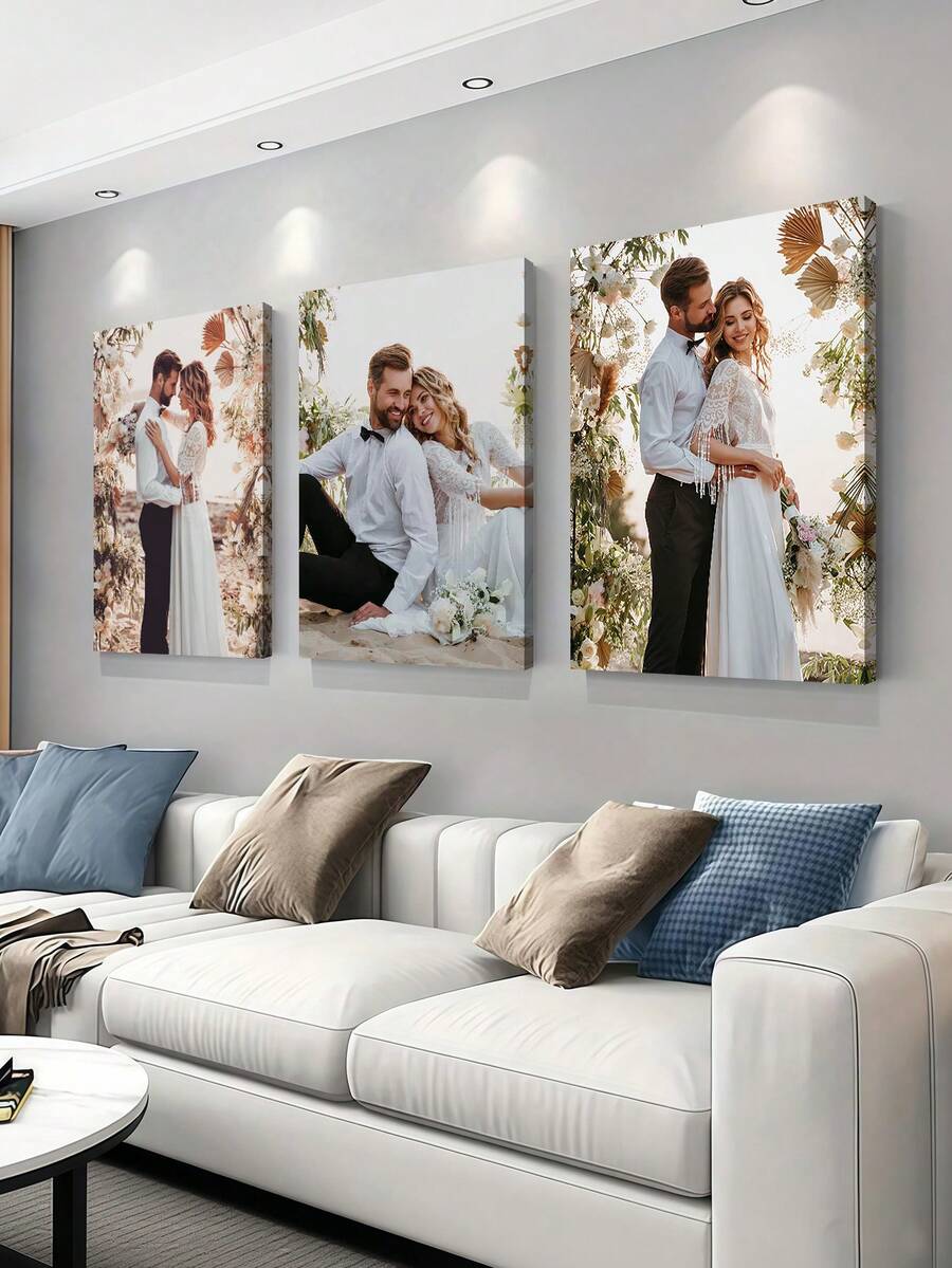 3件套定制帆布墙画，个性化无框海报，温馨室内有框帆布画，婚礼纪念品，婚礼装饰，复活节装饰，母亲节礼物，父亲节礼物，个性化纪念礼物，适用于复活节、婚礼、母亲节、父亲节、情人节、房间装饰，可定制商品，卧室装饰，定制礼物，图片，照片，有框墙画，送给闺蜜的礼物，送给家人的礼物，生日礼物，送给男友、女友、家人、爱人、朋友的礼物，永恒的爱