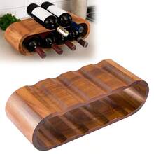 Wooden Wine Rack 8 Bottle Holder Wood Wooden Stackable Storage Display Shelf - Brown - View 1