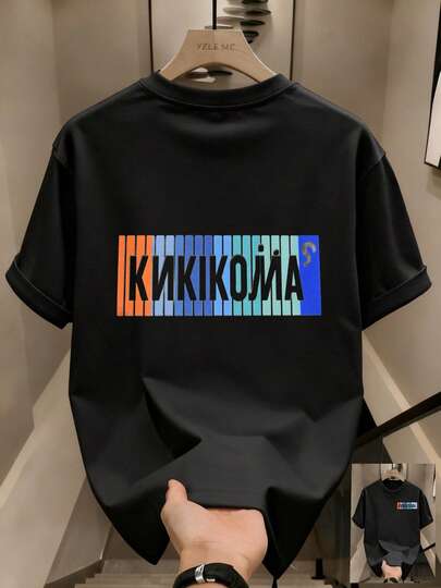 Men's Custom Graphic Print Tee Men's Cotton Printed Short Sleeve Versatile Jeans Practical Men's-Shirt