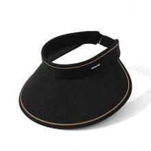 新款女士骑行防晒帽，防紫外线，可折叠，加宽帽檐，遮挡面部，无帽顶防晒帽，草编帽，大帽檐，夏季防紫外线，遮挡面部，无帽顶，防紫外线，户外便携式防晒帽 - 彩色 - 查看 11