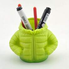 1pc Creative Down Jacket-Style Plastic Pen Holder, 3D Printed, Desk Decoration Item, Creative Pen Holder, Suitable For Storing Pens On A Desk,Makeup Brushes.Desktop Organizer, Pens Not Included. A Gift For Friends And Classmates. - Multicolored - View 14