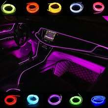 500cm/196.85in Cold Light Cable Decorative Car Interior LED Strip Ambient Lighting Car Interior Decoration Lights - A - View 2