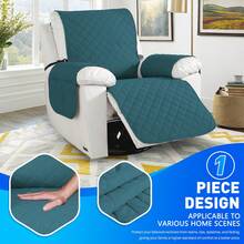 YSTYLE Funda grande para sillón reclinable relajante de una plaza, impermeable, universal, con bolsillos laterales - Verde Oscuro - Ver 2