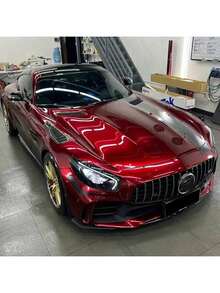 1 pieza Envoltura de vinilo de PET de color rojo sangre de dragón de metal líquido para automóvil y motocicleta, película duradera que cambia de color, envoltura de PVC metálica brillante de color rojo que cambia de color para automóvil y motocicleta, adhesivo con liberación de burbujas - Talla única - Ver 2