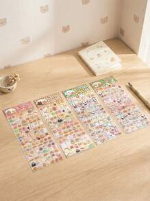 POKOJA LAND Nhãn dán pha lê dập nổi 3D, hình thỏ ăn trái cây, đồ dùng trang trí thủ công giáo dục tự làm cho trẻ em, sổ tay lò xo, đồ dùng văn phòng phẩm và trường học. - Nhiều màu - Xem 5