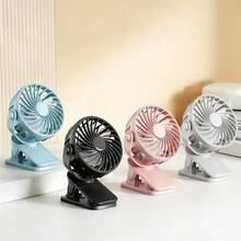 Ventilateur portable à clipser réglable à 720°, ventilateur de bureau compact avec lumière LED, mini ventilateur de refroidissement personnel rechargeable par USB, convient pour le bureau, le bureau à domicile, la poussette, le camping, cadeau pour femmes - multicolore - Voir 2