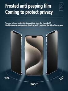 2片/套 磨砂防窥全覆盖钢化玻璃隐私屏幕保护膜，兼容，磨砂防窥，防指纹，防摔，防刮，触感细腻，不留指纹，兼容，兼容手机壳，兼容 17 Pro Max、17 Air、17、16 Pro Max、16 Pro、16 Plus、16、16E、15 Pro Max、14 Pro Max、13 Mini、12、11、XS Max、XR、X - 黑色 - 查看 8