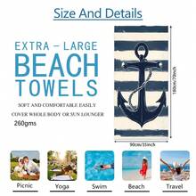 1 chiếc khăn tắm biển họa tiết mỏ neo và rùa biển sọc xanh trắng, chất liệu microfiber siêu mềm, cỡ lớn, thấm hút cực tốt, thích hợp cho du lịch, hồ bơi, lặn biển, lướt sóng, yoga, cắm trại, nhiều kích cỡ khác nhau, phụ kiện bãi biển. - A - Xem 22