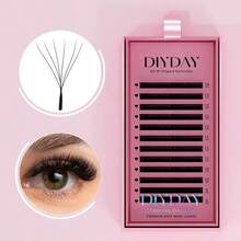 Extensiones de Pestañas Prearmadas W Shape 6D MIX o Medida DIYDAY – Fibras Tecnológicas Suaves, Negro Mate, Mega Volumen, Curvatura D, Longitudes 8-15 mm - D - Ver 3