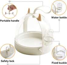 Portable Small Pet Travel Cage With Water Bottle - Ideal For Hamsters, Guinea Pigs & More (White) - White - View 5