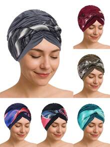 1pc Fashion Street Style Headscarf Hat Printed Headband Pullover Hat Floral Headscarf Hat - Color - View 1