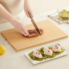 Home Use Smooth And Flat Organic Bamboo Cutting Board Natural Handle Cutting Board, Meat And Cheese Cutting Board - 17.72*12.6英寸 - 查看 8