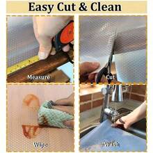 1 Roll, Cabinet Liner, Suitable For Cabinets, Drawers And Refrigerators, Easy To Clean, Waterproof, Oil-Proof, Moisture-Proof, Dust-Proof, Kitchen Countertop Pad, Furniture Cabinet Drawer Organizer, Home Decor, Party & Christmas Storage - trắng - Xem 9