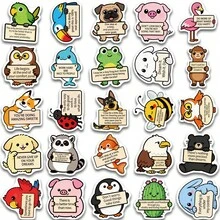 50PCS Funny Encouragement Animal Stickers, Adult Affirmation Stickers, Cute Cartoon Inspirational Companions, Suitable For Water Bottles, Laptops, Mobile Phones, Aesthetic Diary Stickers, Letters, Waterproof Stickers - Multicolor - View 5
