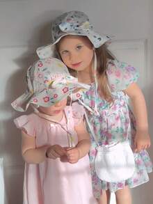 1顶女婴夏季宽檐UPF50+防晒帽 - B - 查看 3