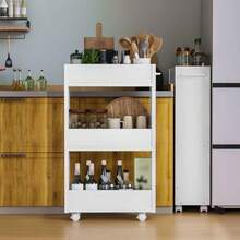 zxxSIMPLE ECIO Carrito Organizador gado de 3 Nive con AsaCarritos Organizador con Ruedas Cocina Pequeño para Lugares Estrecos Carrito iliar para Ecios Reducidos Color Blancoorganizador de cocina - Blanco - Ver 2