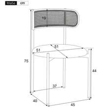 Dining Table And Chair Set, Set Of 5, 4 Velvet Dining Chairs And 1 Rectangular Dining Table, Coffee Table, Rattan Lounge Chairs, Modern And Minimalist, Grey + Green + Black - Grey - View 5