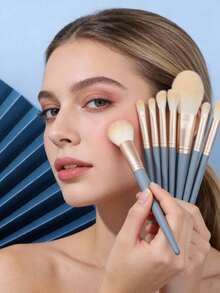 10PCS Makeup Brushes Set, Makeup Brush Travel Foundation Eyeshadow Concealers Contouring Blending Brushes Professional Synthetic Bristles Make Up Brushes, Makeup Brush Cosmetic Powder Eye Shadow Foundation Blush Blending Beauty Make Up Brush Classic And Minimalist Tools - Multicolor - View 3